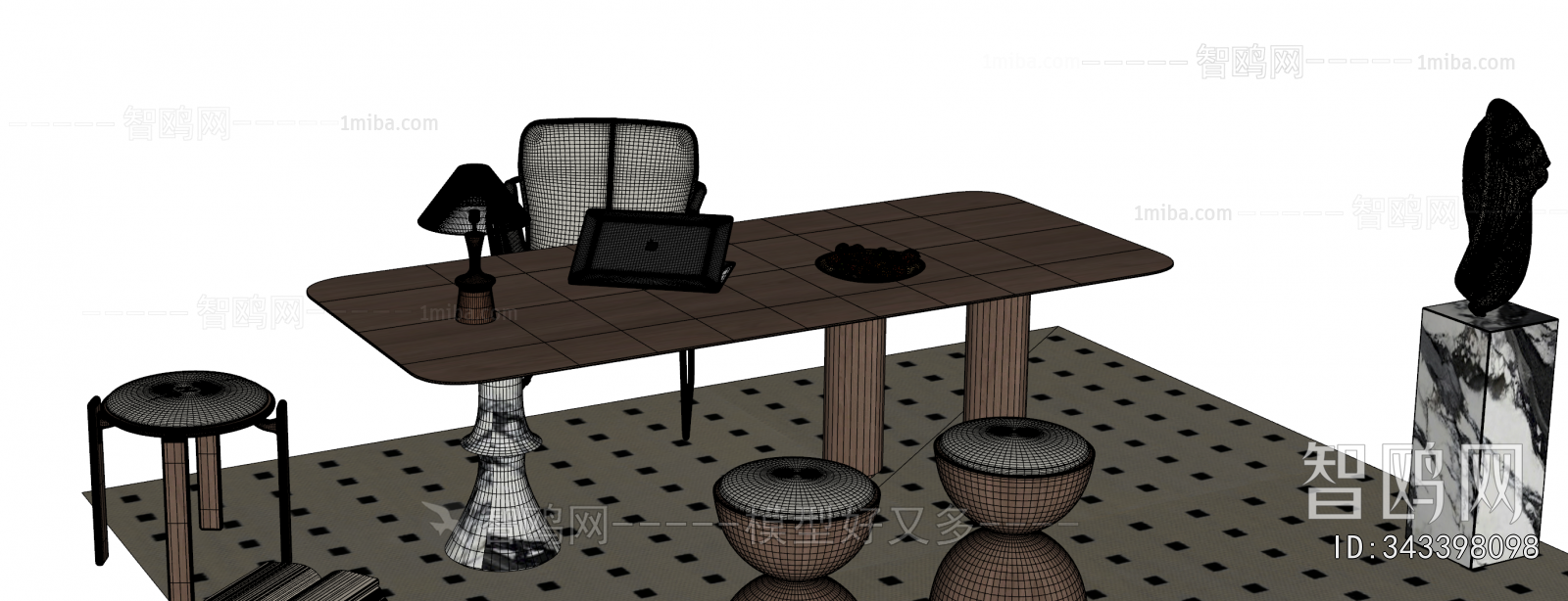 French Style Computer Desk And Chair