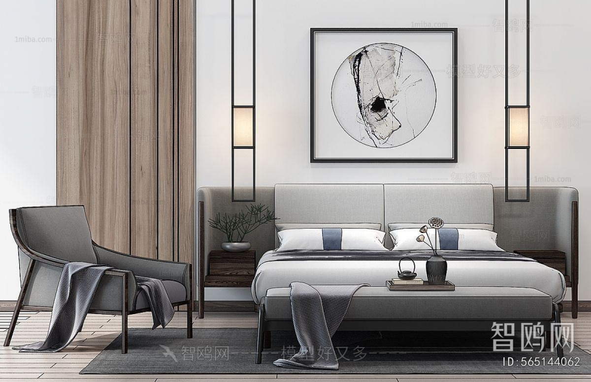 New Chinese Style Double Bed