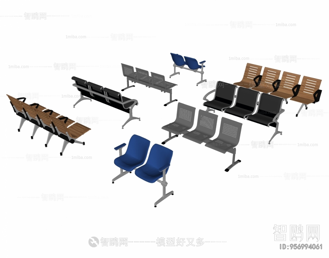 现代连排椅 公共座椅组合
