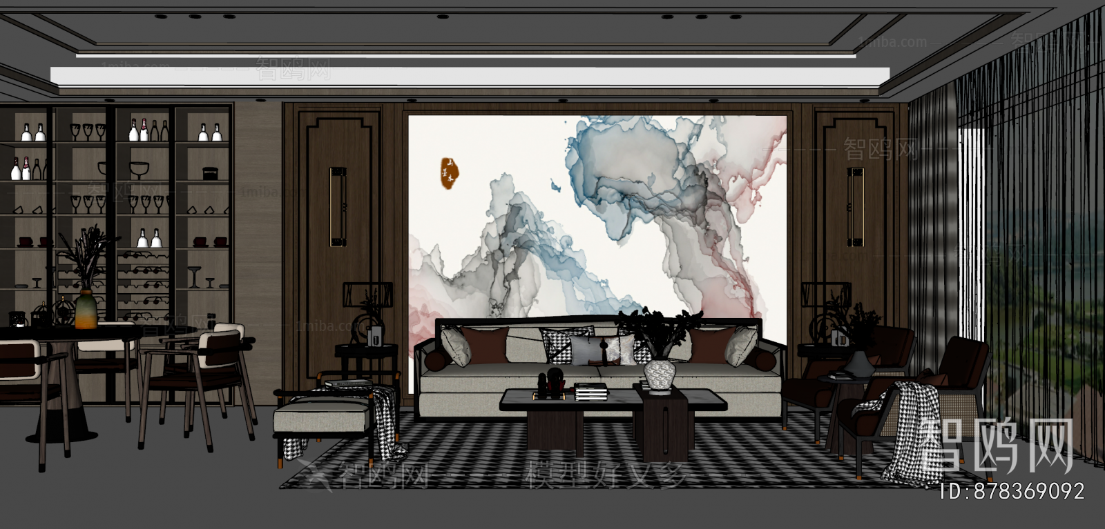 New Chinese Style A Living Room