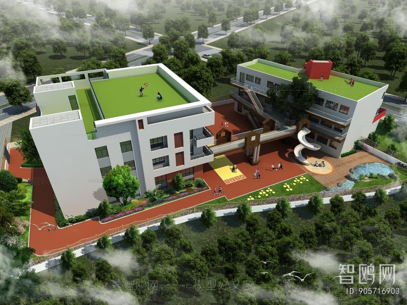 Modern Architectural Bird's-eye View Planning