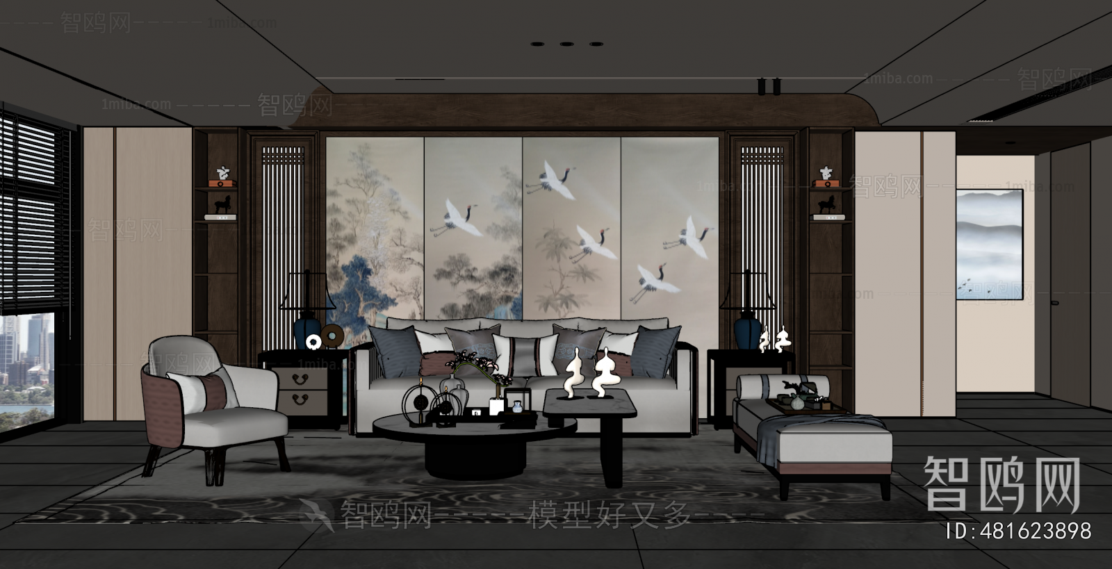 New Chinese Style A Living Room
