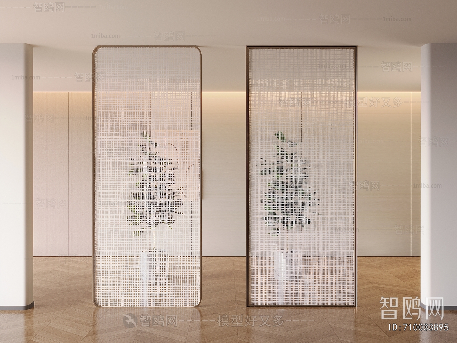 New Chinese Style Glass Screen Partition