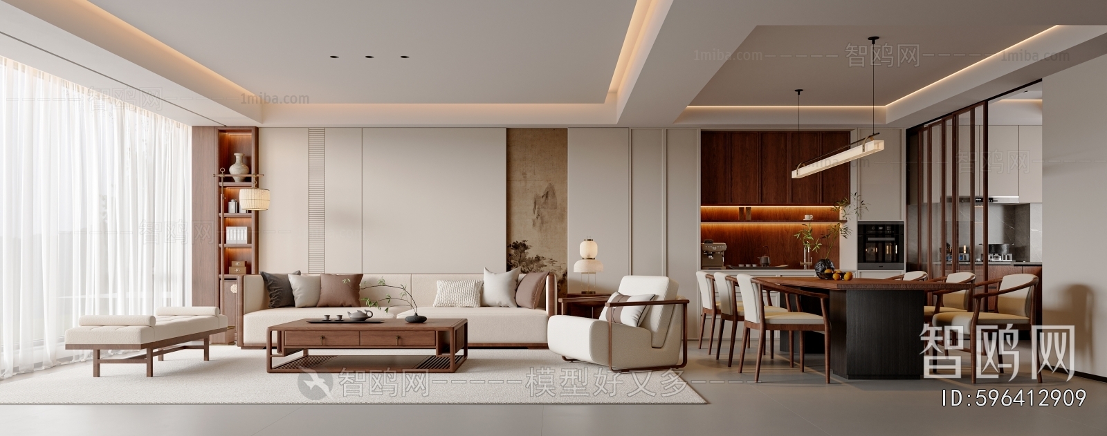 New Chinese Style A Living Room