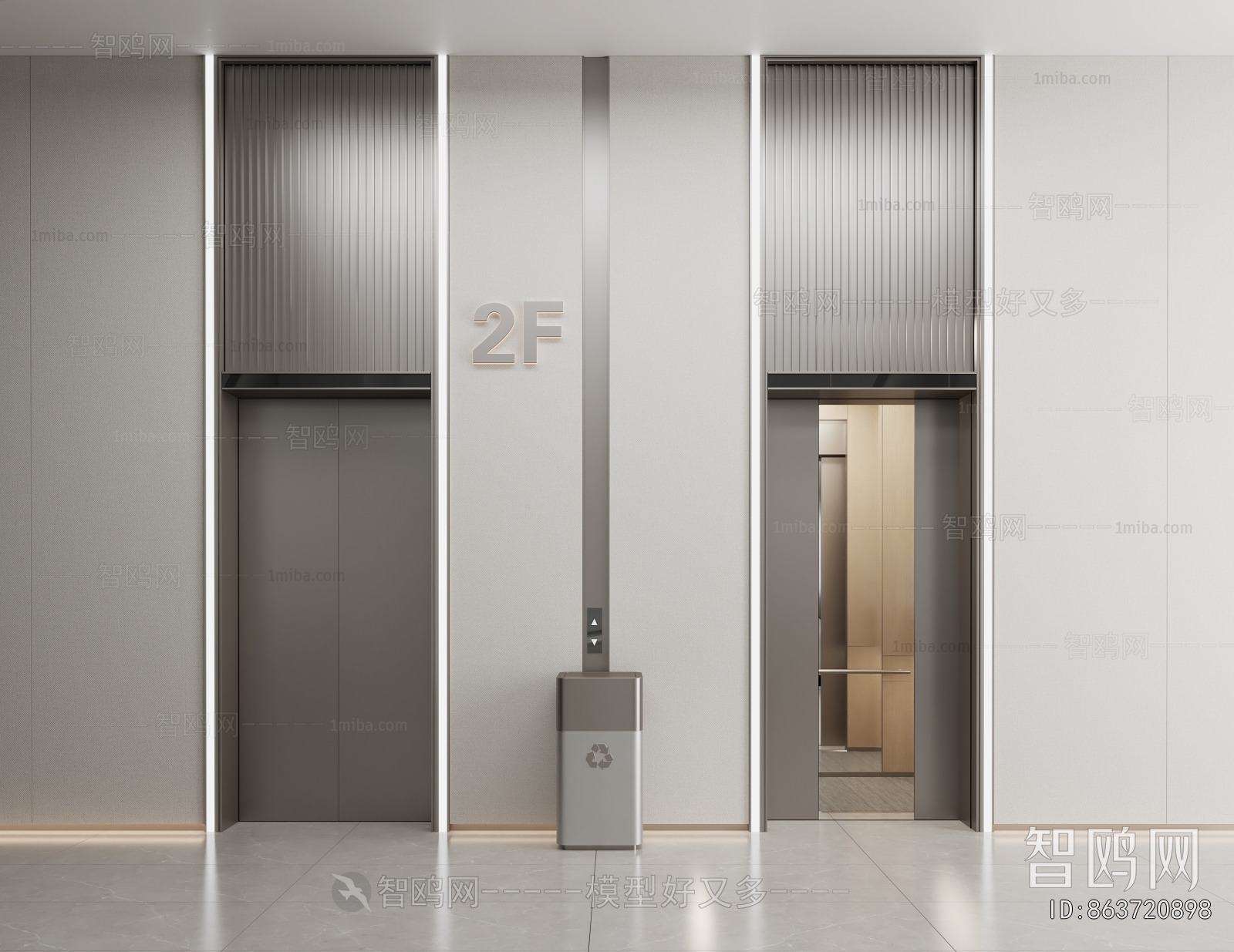 Modern Office Elevator Hall