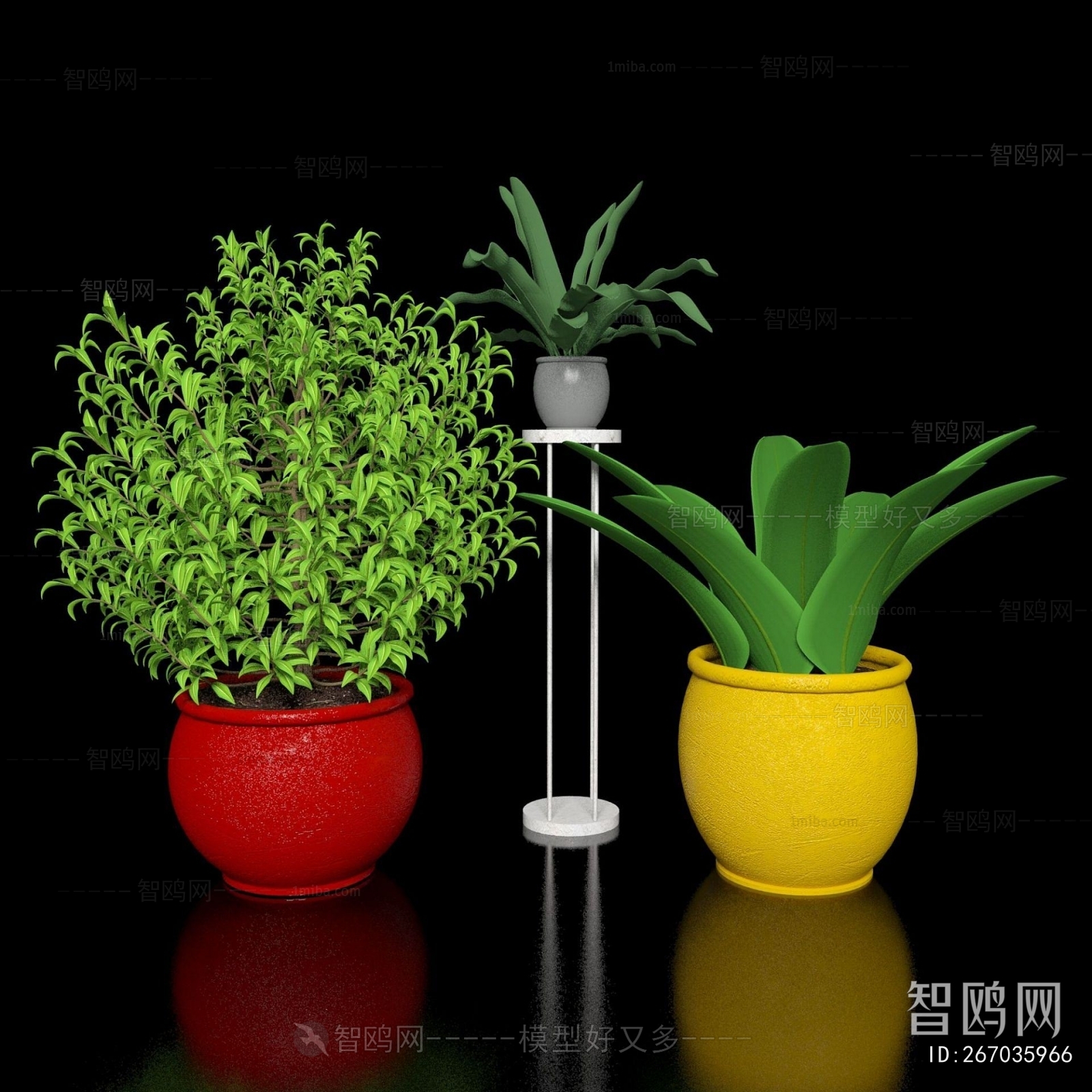 Modern Potted Green Plant