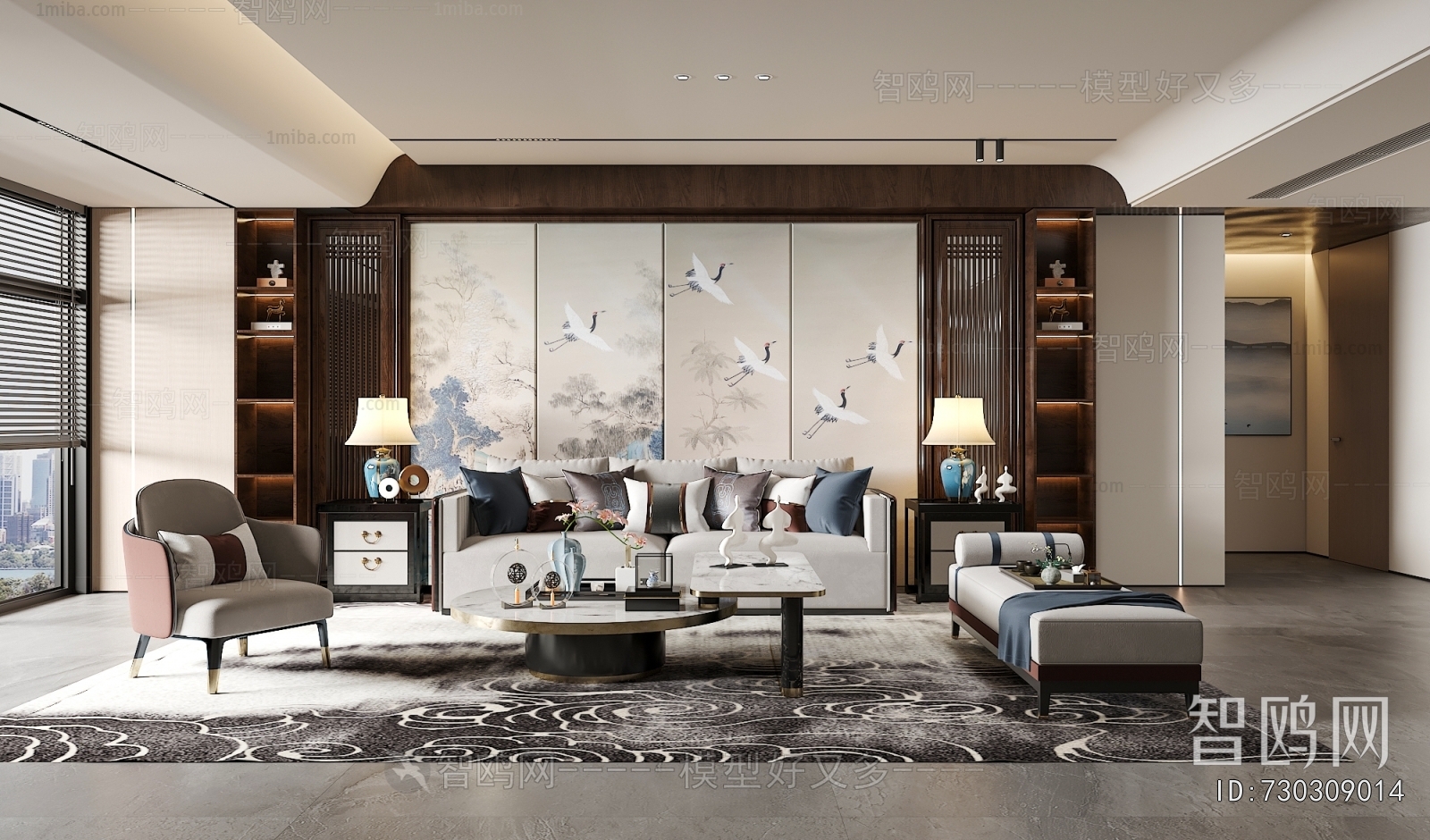 New Chinese Style A Living Room