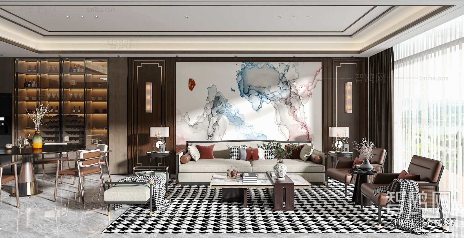 New Chinese Style A Living Room