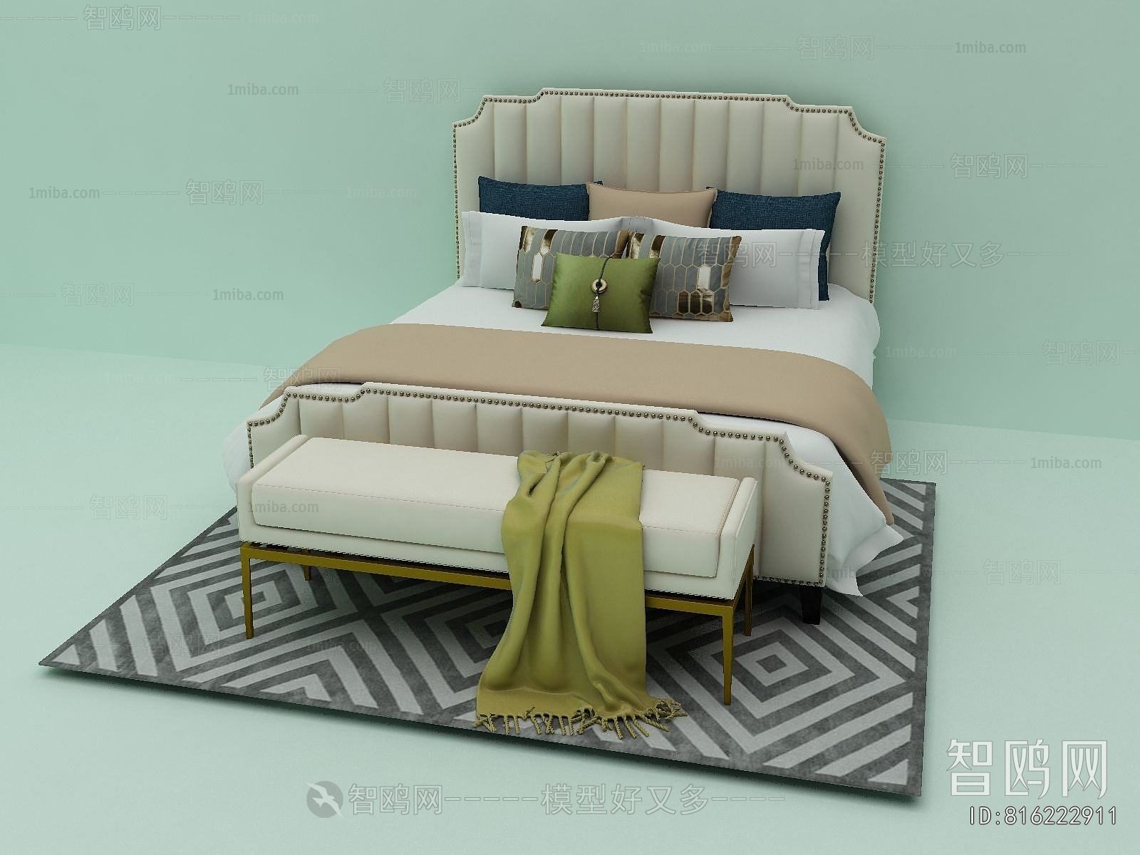 New Chinese Style Double Bed