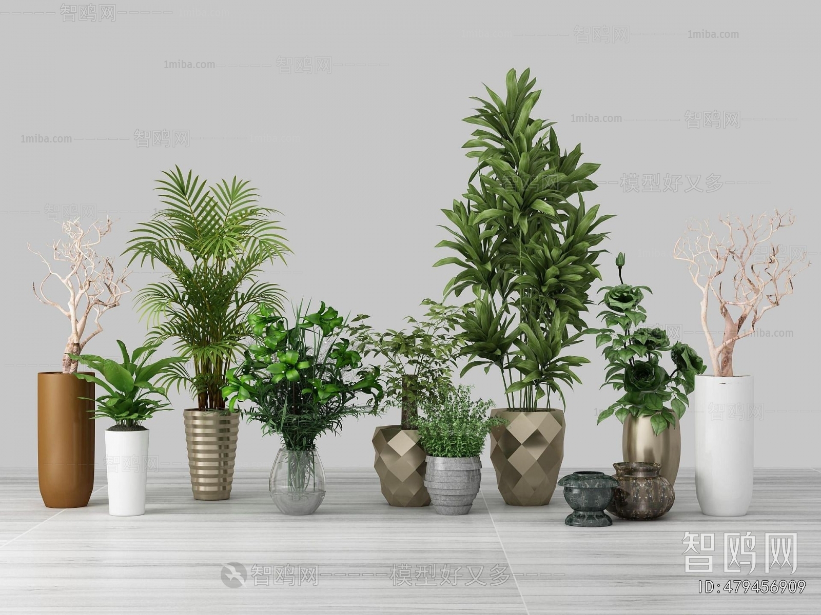 Modern Potted Green Plant