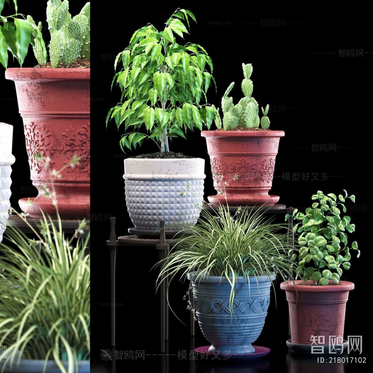 Modern Potted Green Plant