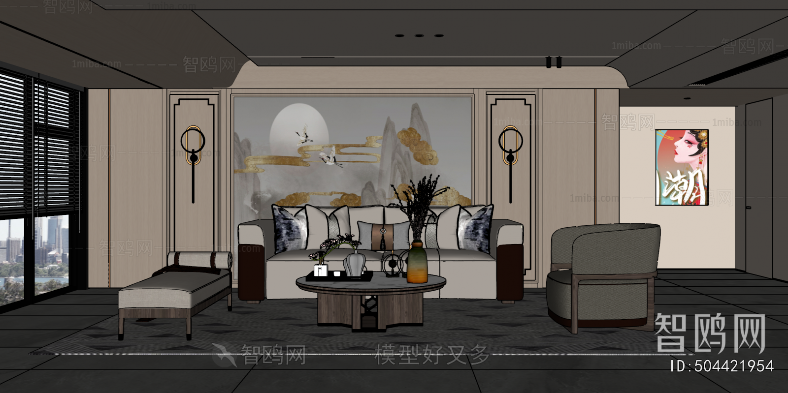 New Chinese Style A Living Room