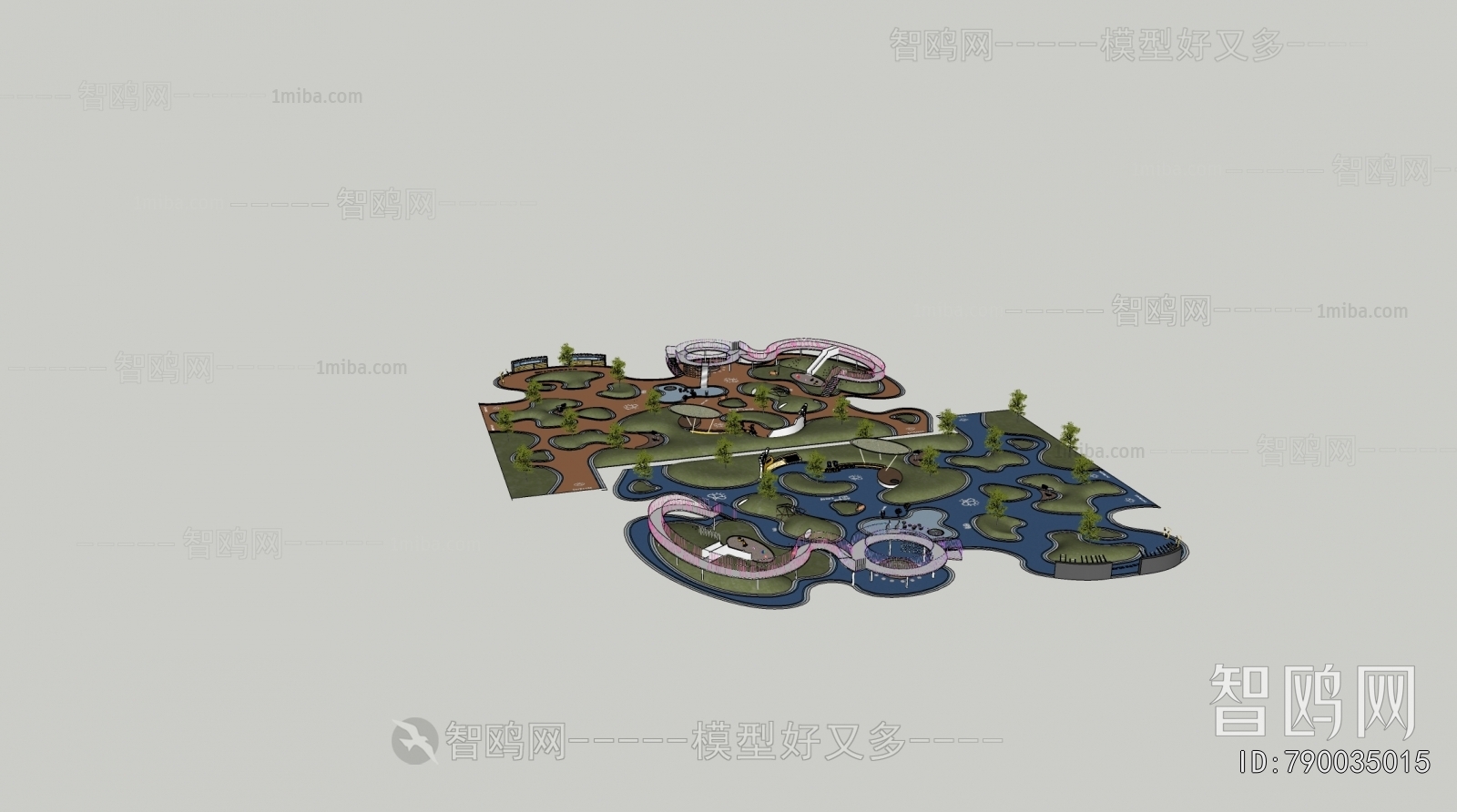 现代景观公园 儿童游乐场地