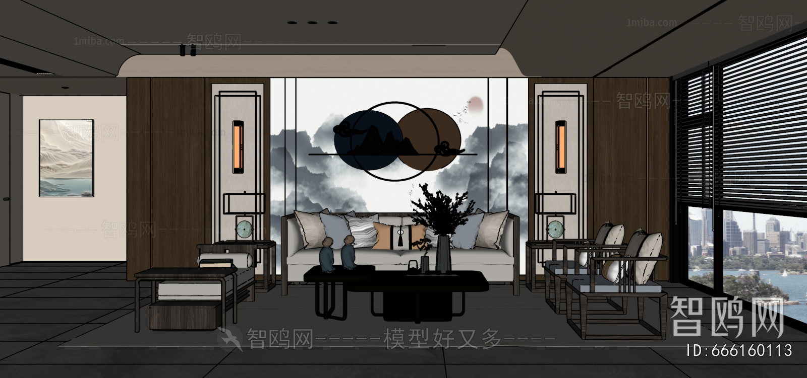 New Chinese Style A Living Room