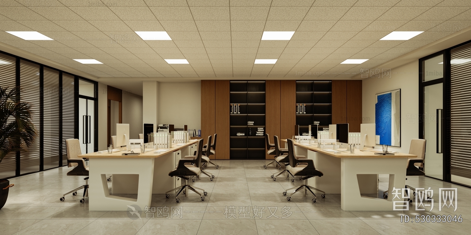 New Chinese Style Staff Area