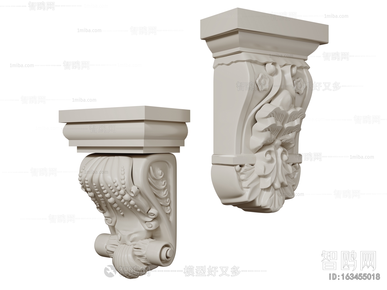 法式雕花柱头组合