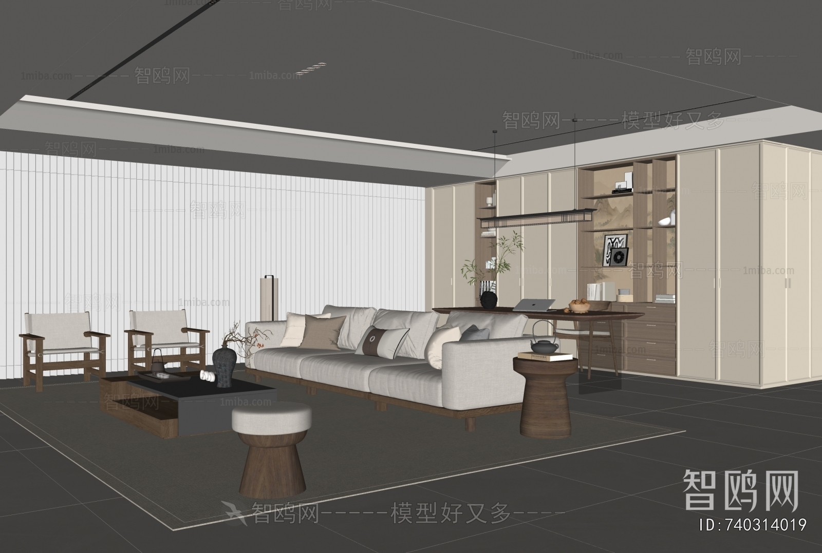 New Chinese Style A Living Room