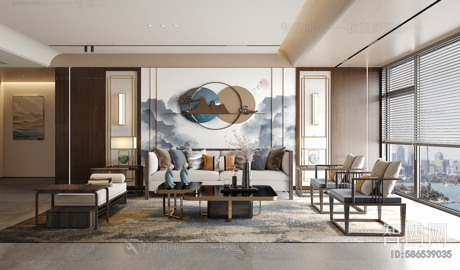 New Chinese Style A Living Room