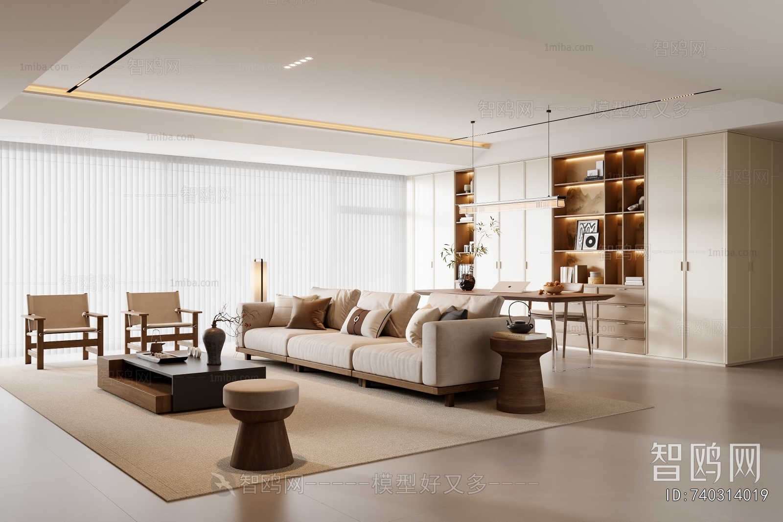 New Chinese Style A Living Room