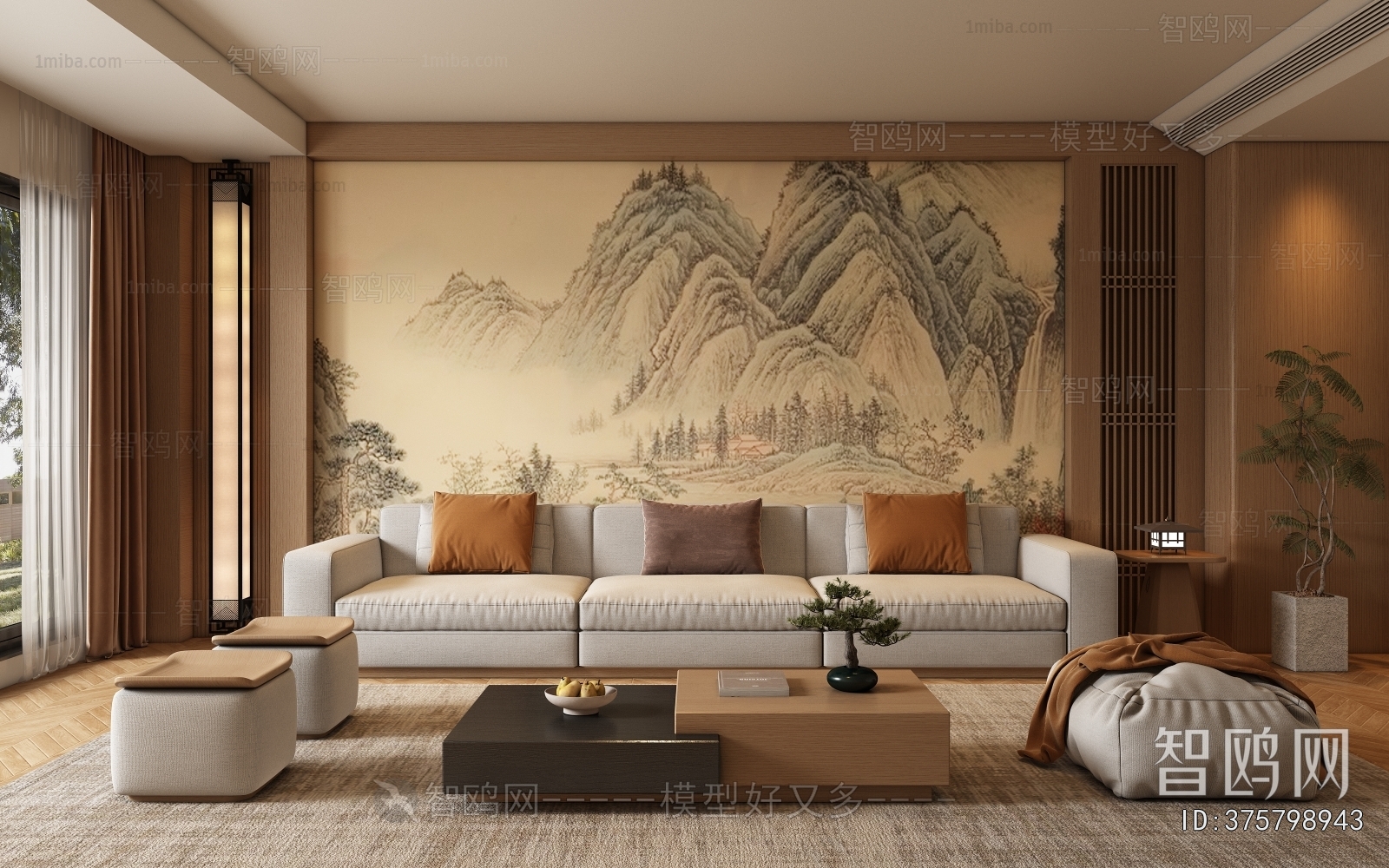 New Chinese Style A Living Room