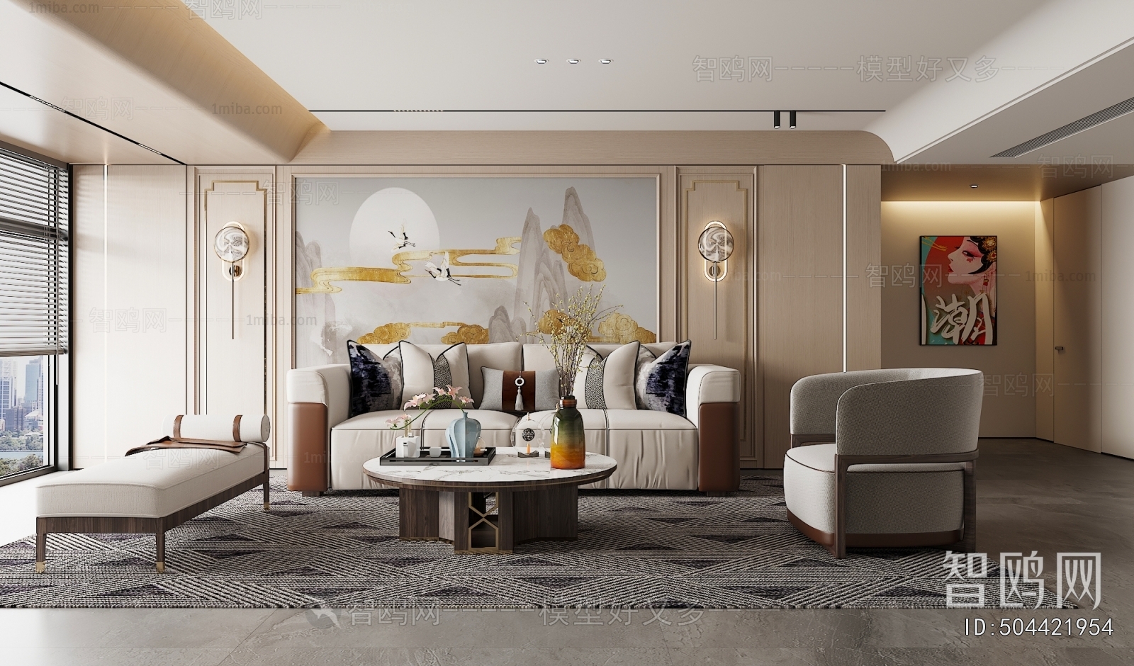 New Chinese Style A Living Room