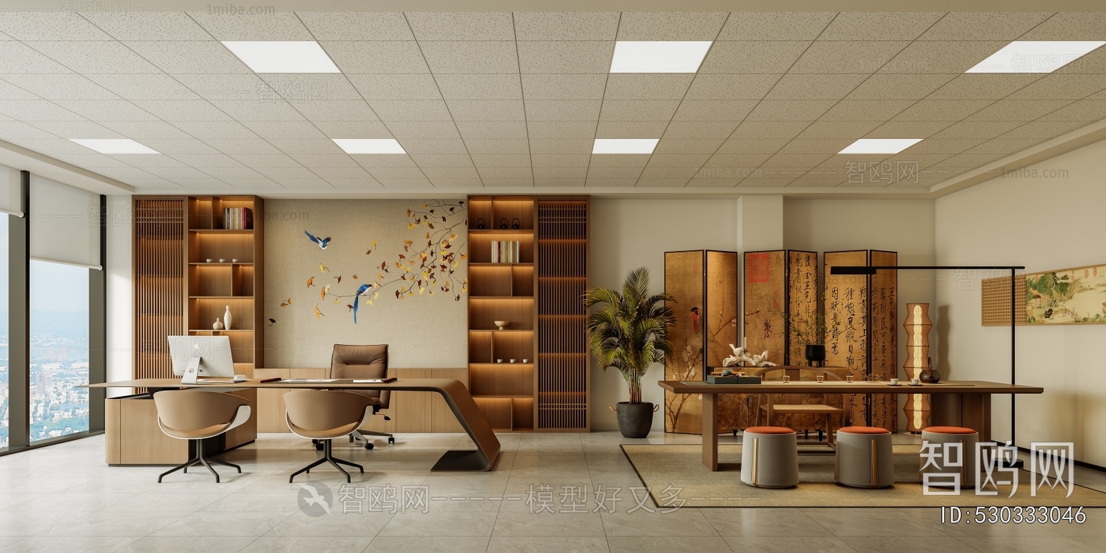 New Chinese Style Staff Area