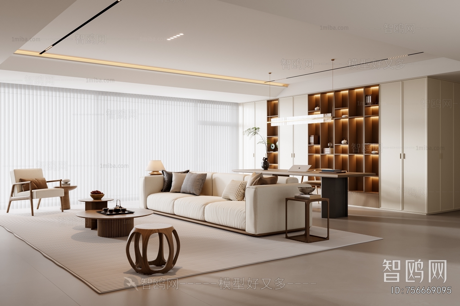 New Chinese Style A Living Room