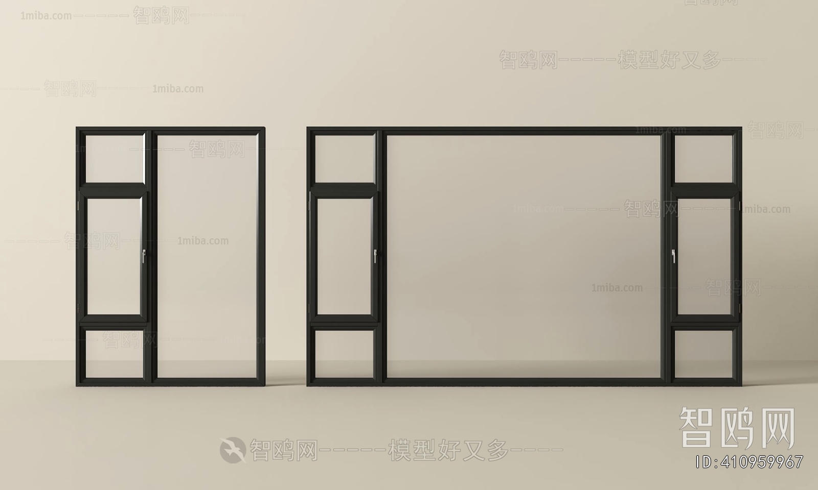 现代铝合金窗户组合