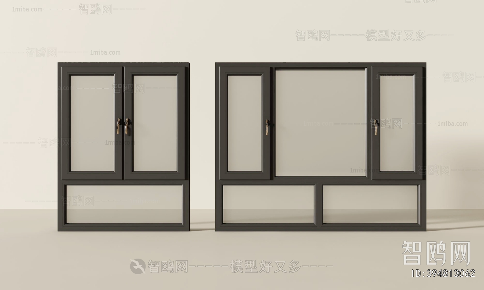 现代铝合金窗户组合