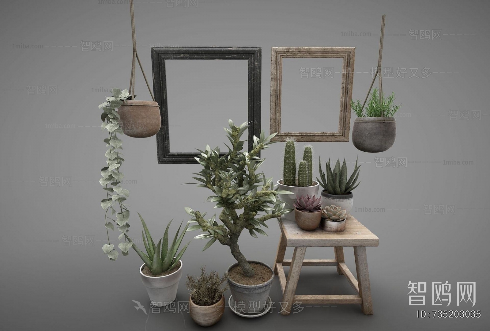 Modern Potted Green Plant