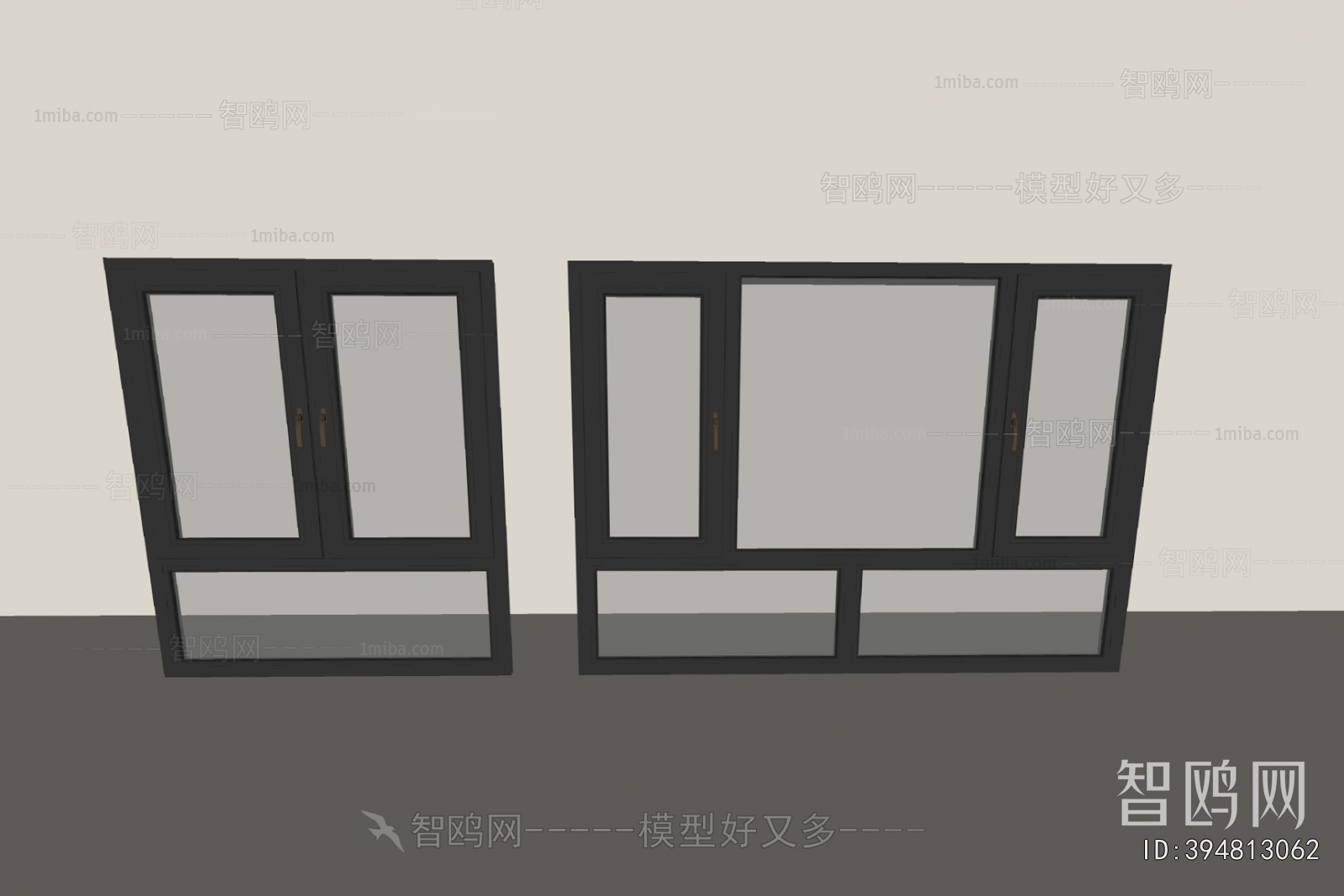 现代铝合金窗户组合