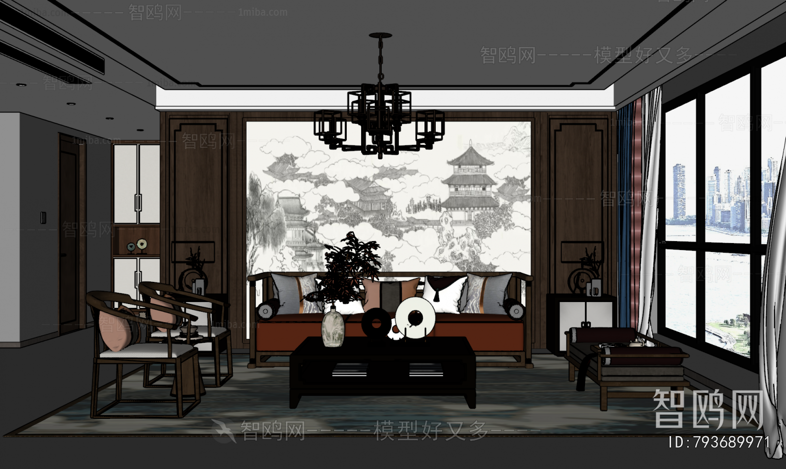 New Chinese Style A Living Room