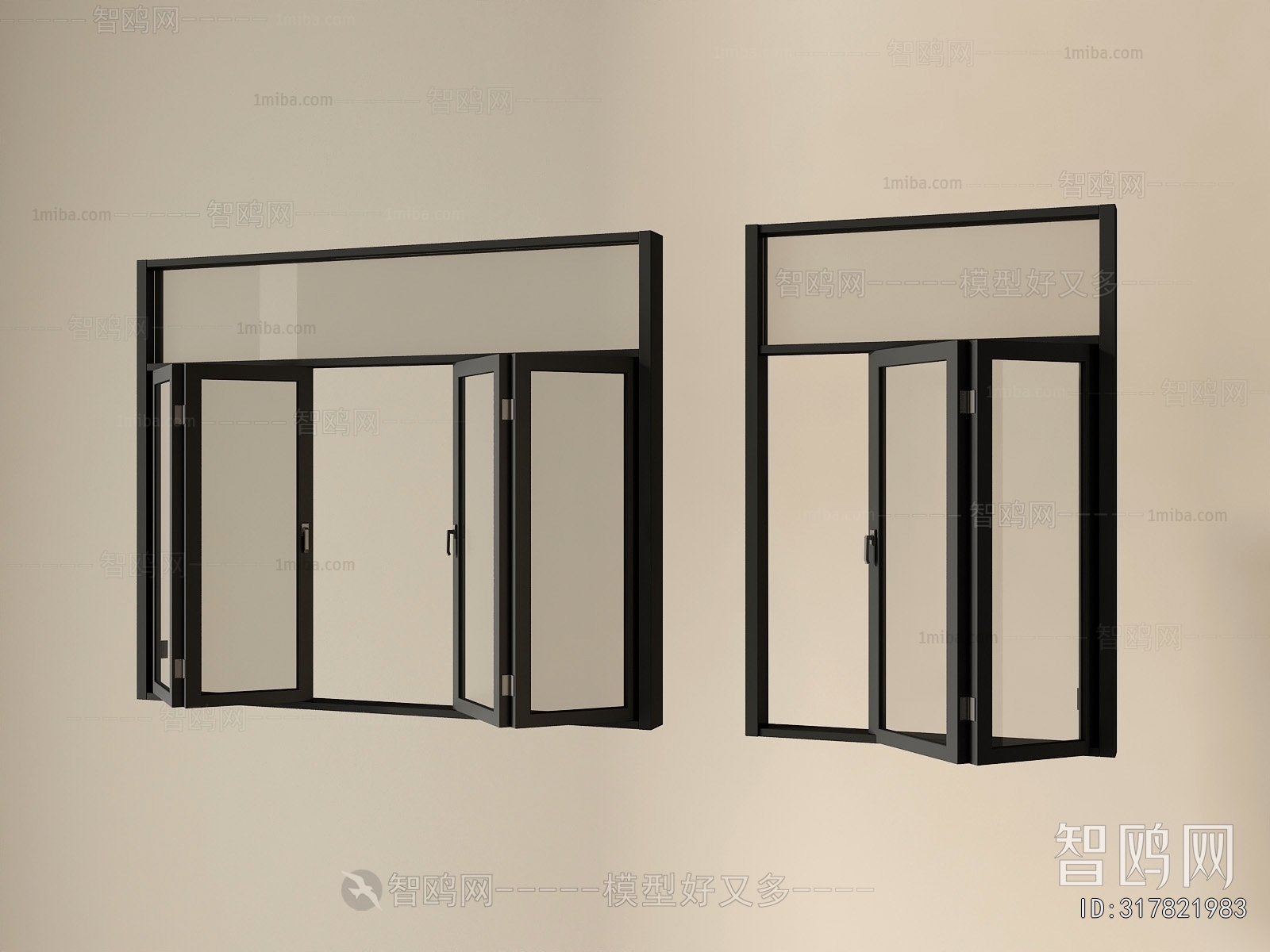 现代折叠窗户组合