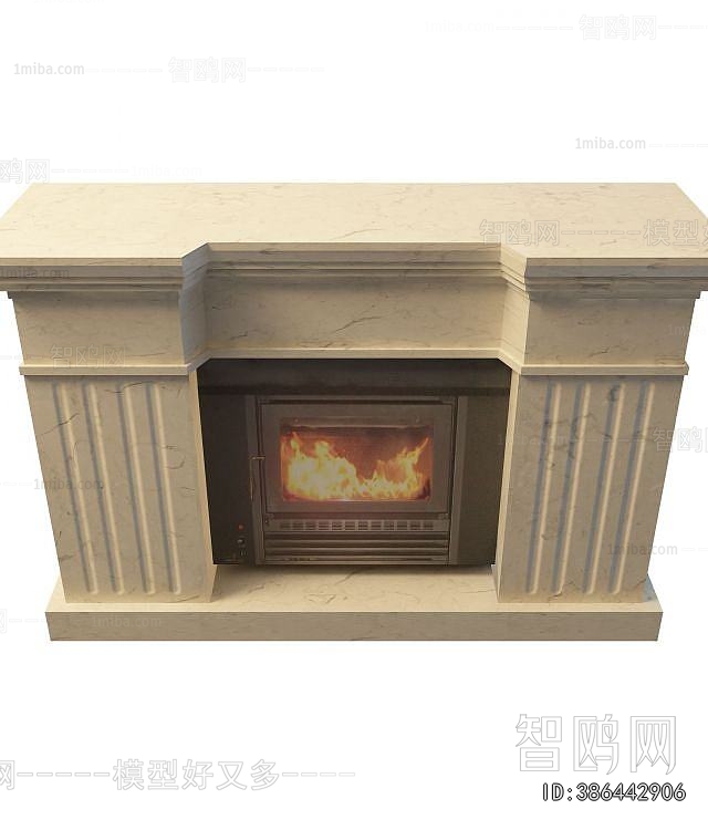 Simple European Style Fireplace