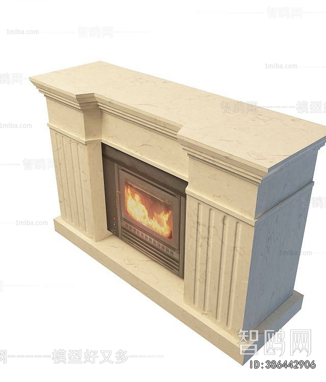 Simple European Style Fireplace