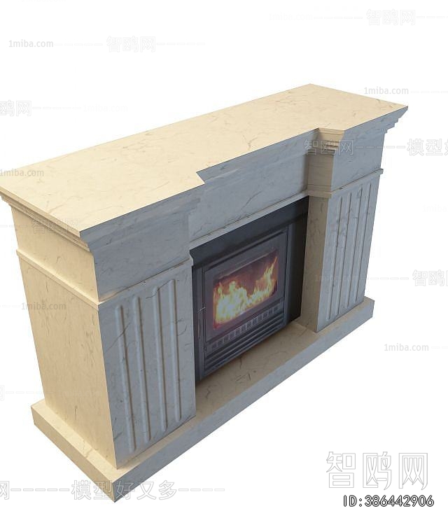 Simple European Style Fireplace