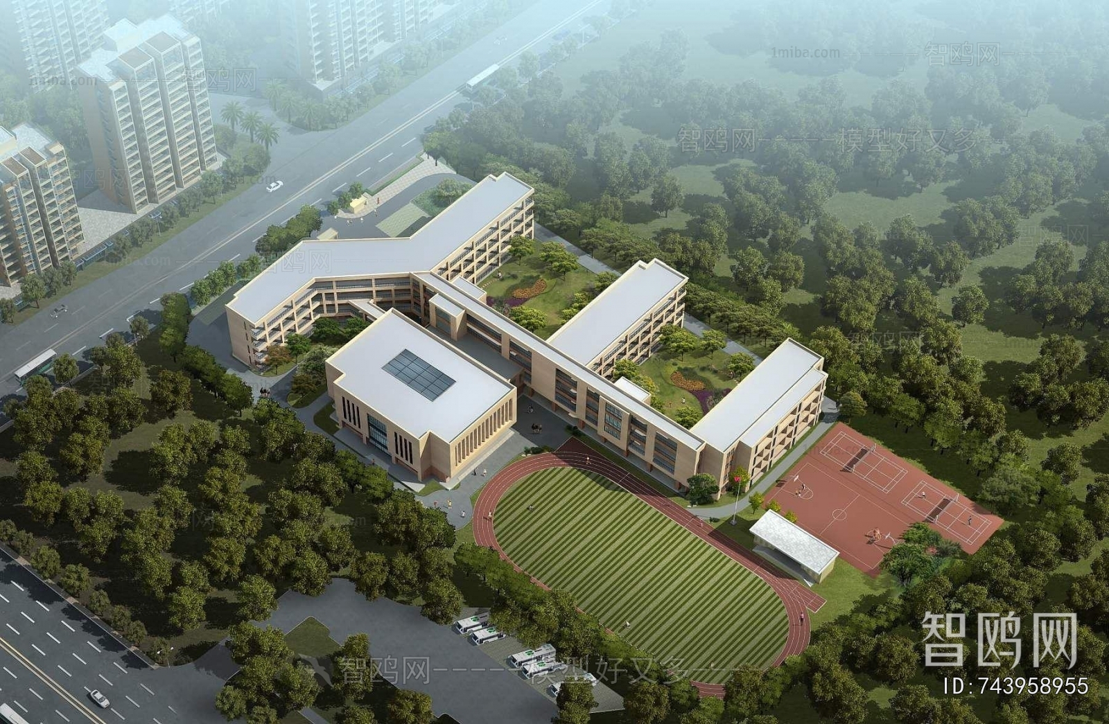 Modern Architectural Bird's-eye View Planning