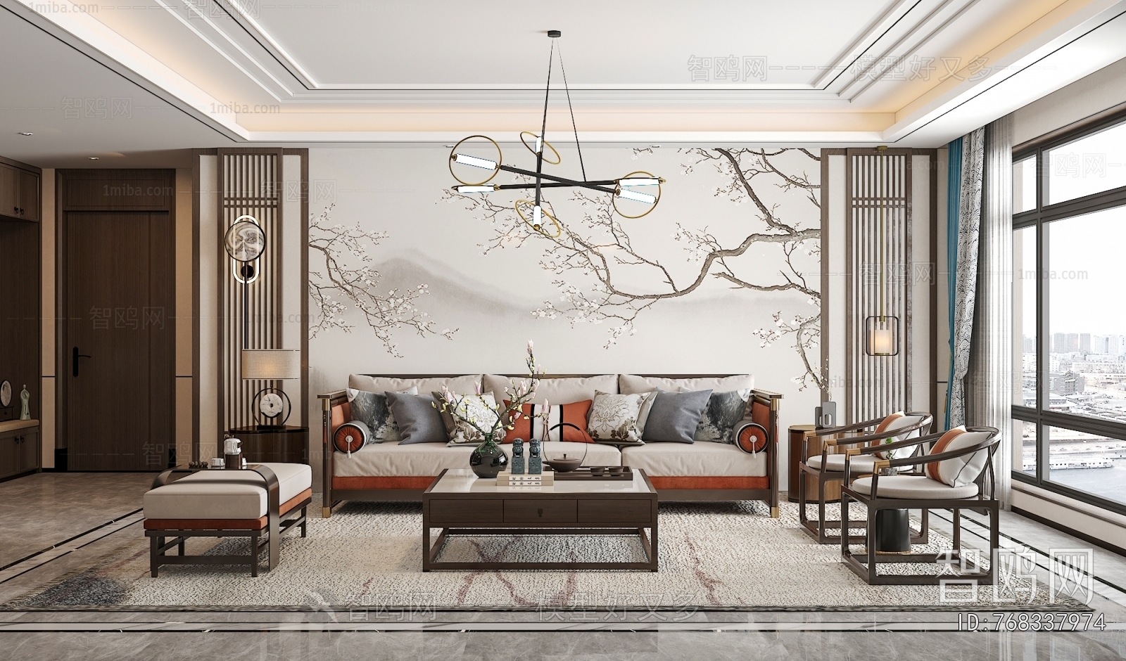 New Chinese Style A Living Room