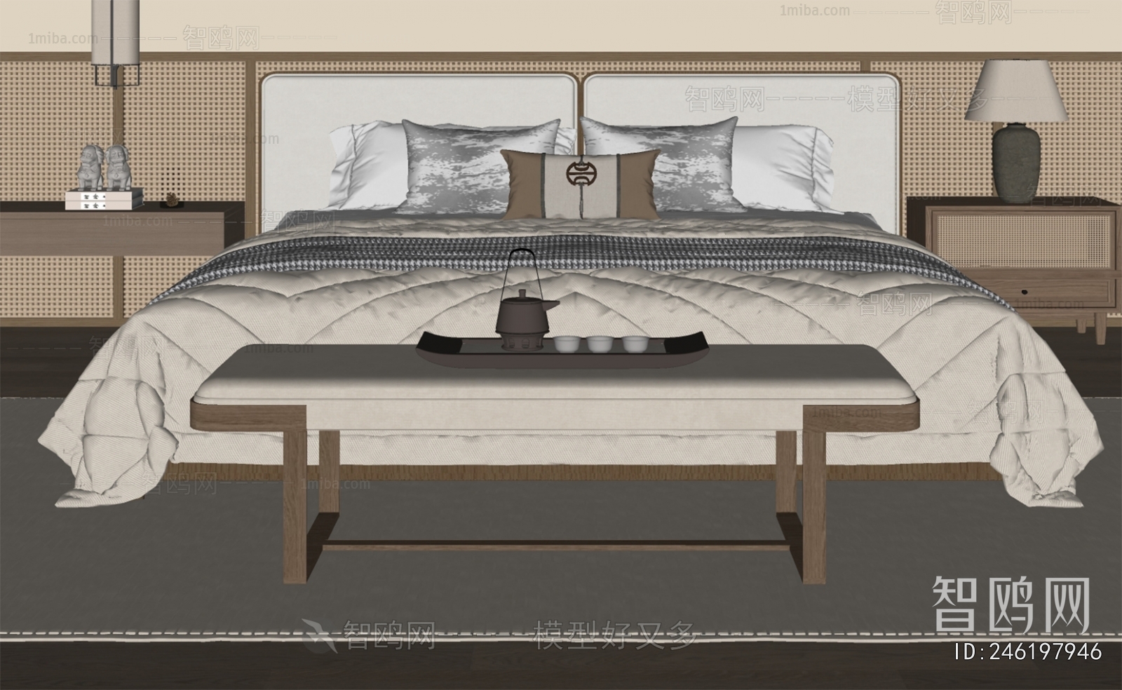 New Chinese Style Double Bed