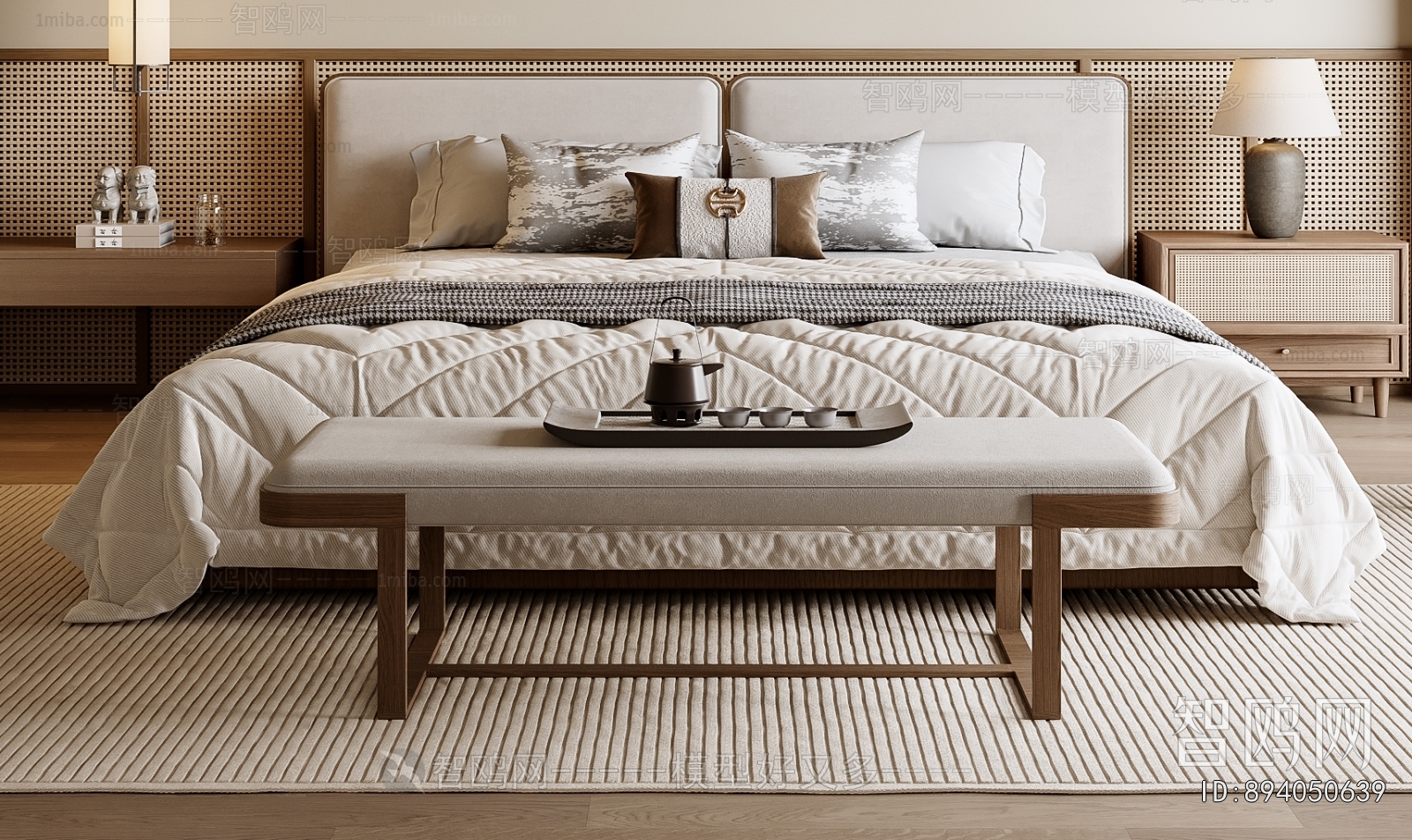 New Chinese Style Double Bed