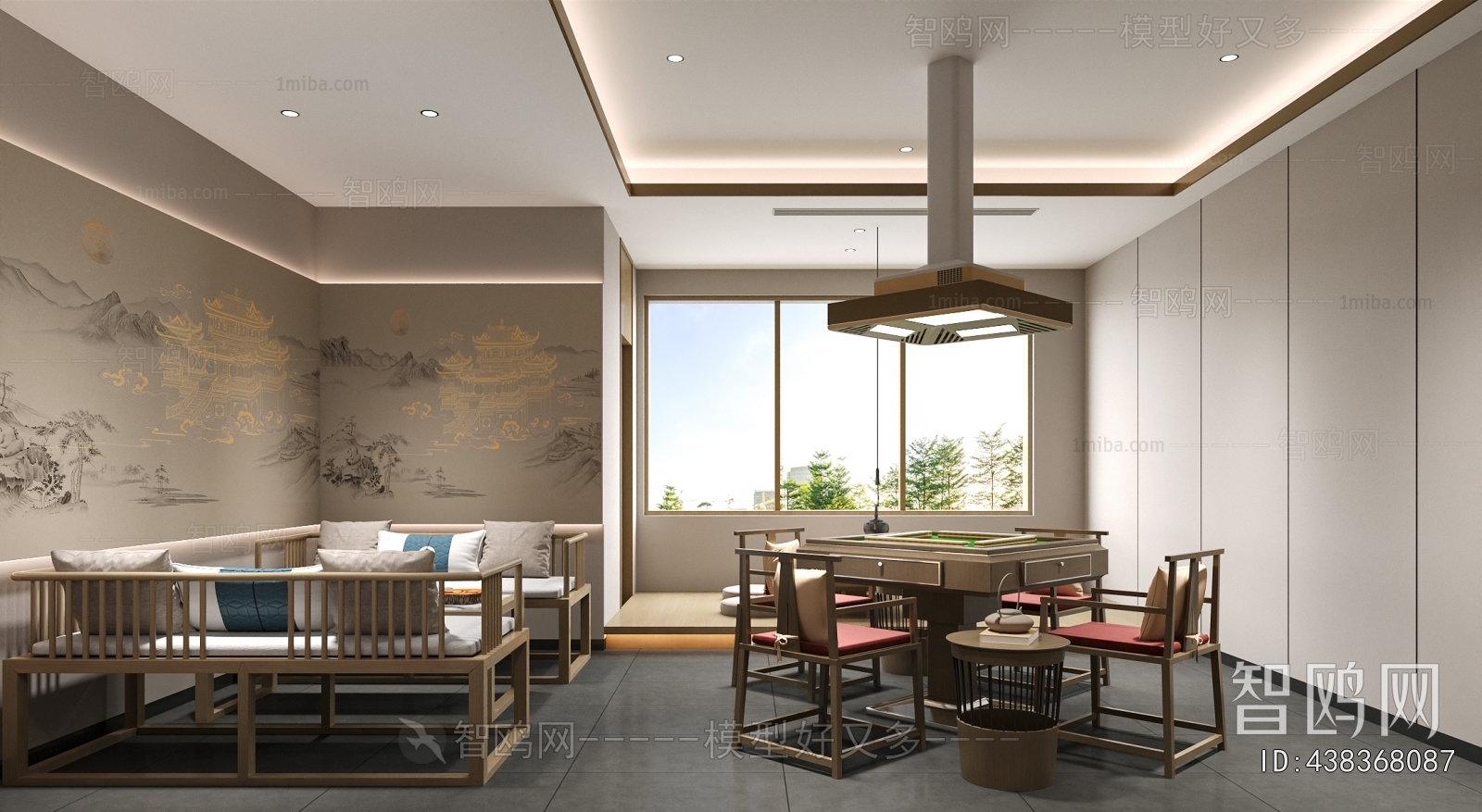 New Chinese Style Chess And Card Room