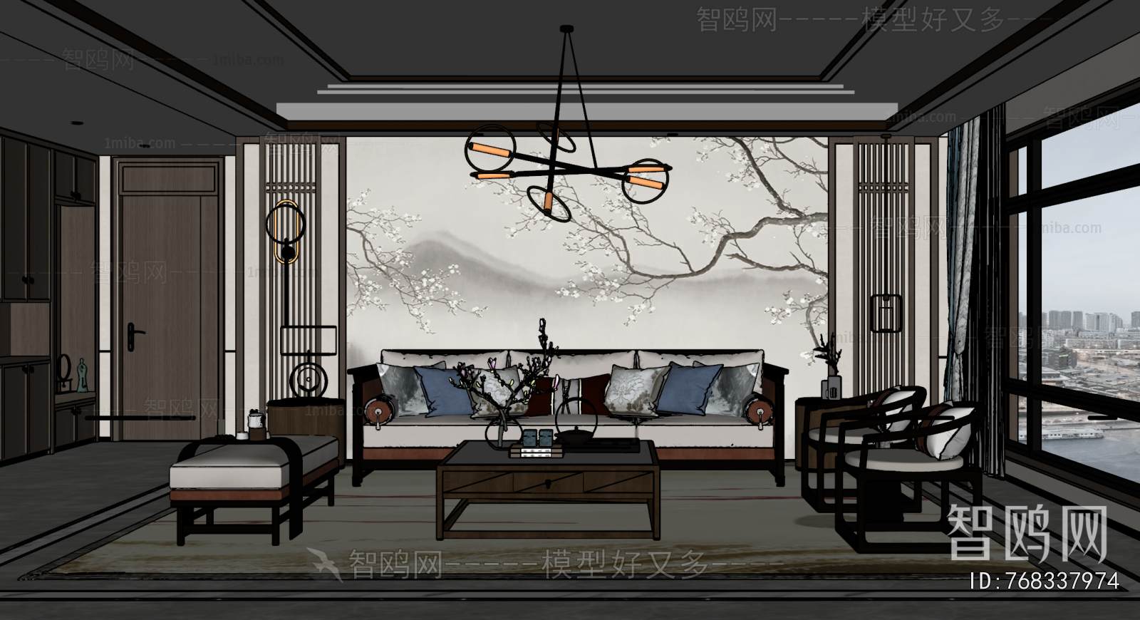 New Chinese Style A Living Room