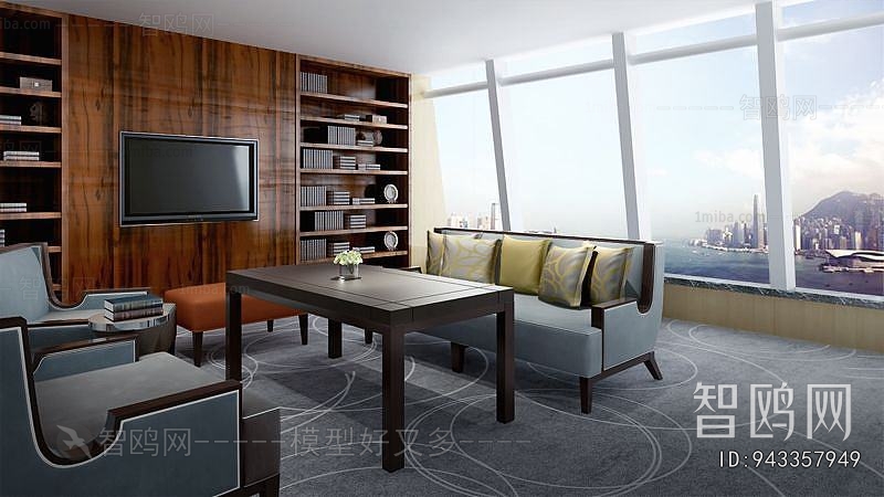 New Chinese Style Office Negotiation Area