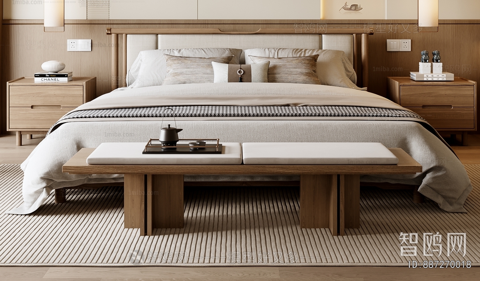 New Chinese Style Double Bed