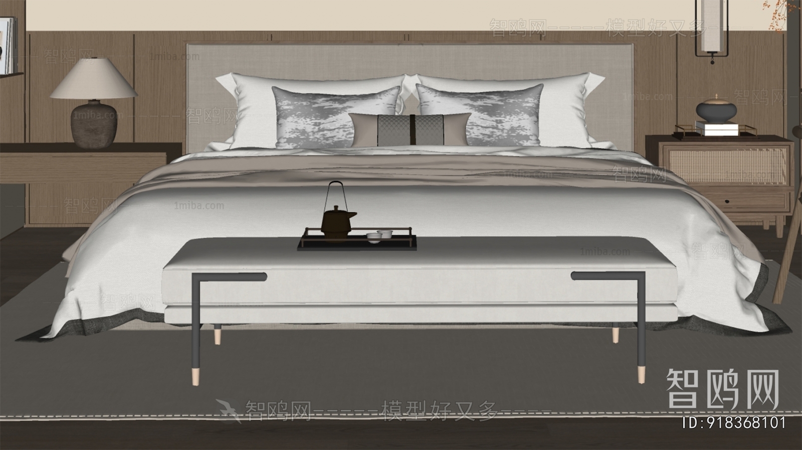 New Chinese Style Double Bed