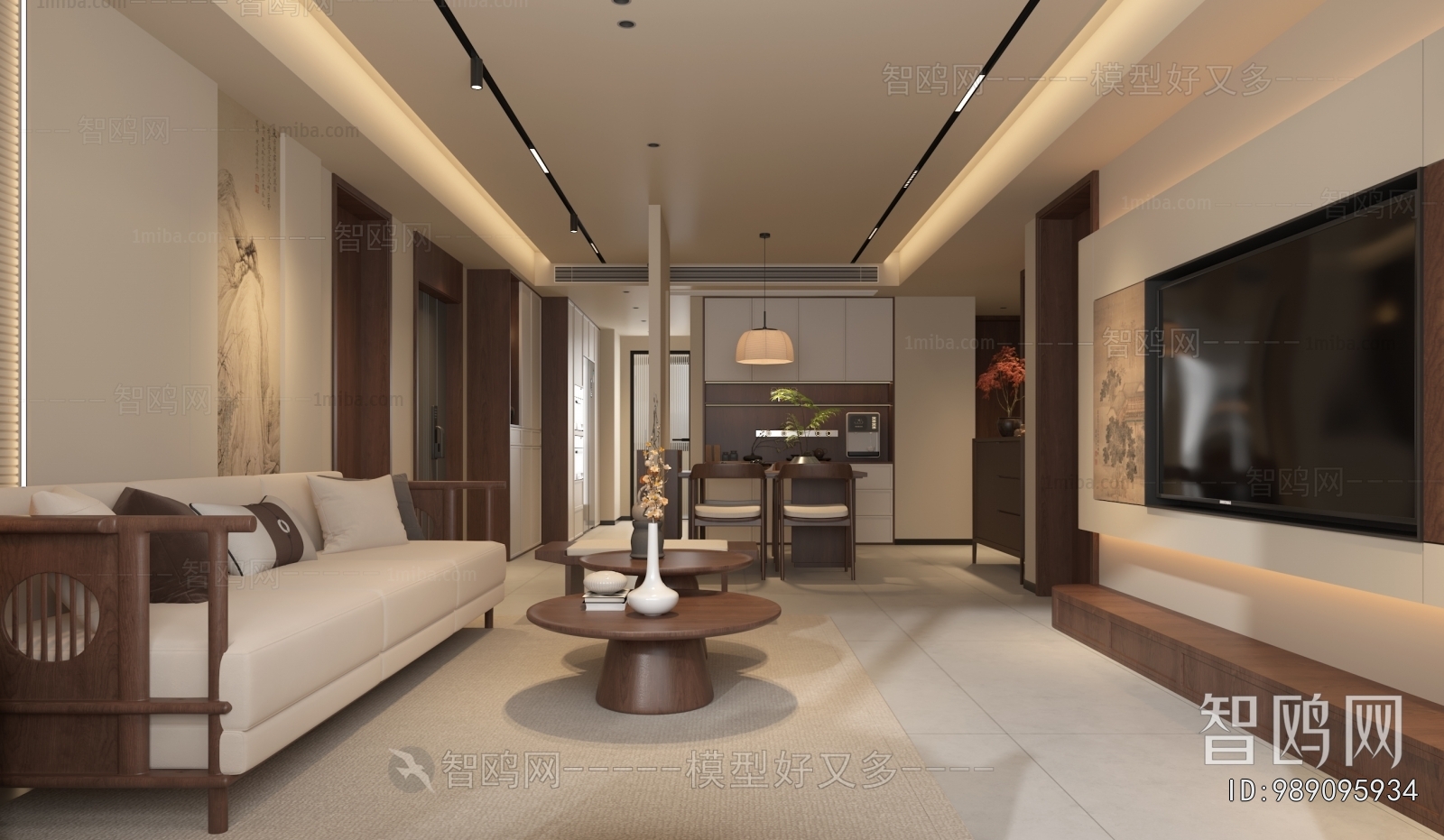 New Chinese Style A Living Room