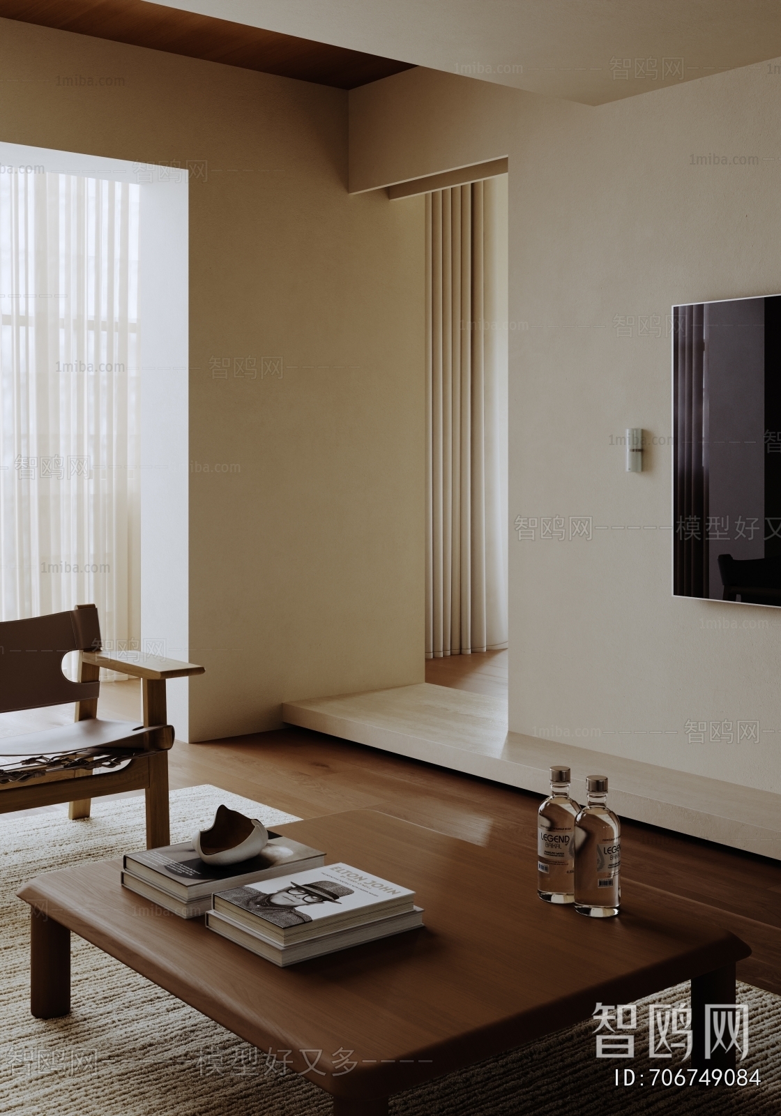 Modern Wabi-sabi Style A Living Room