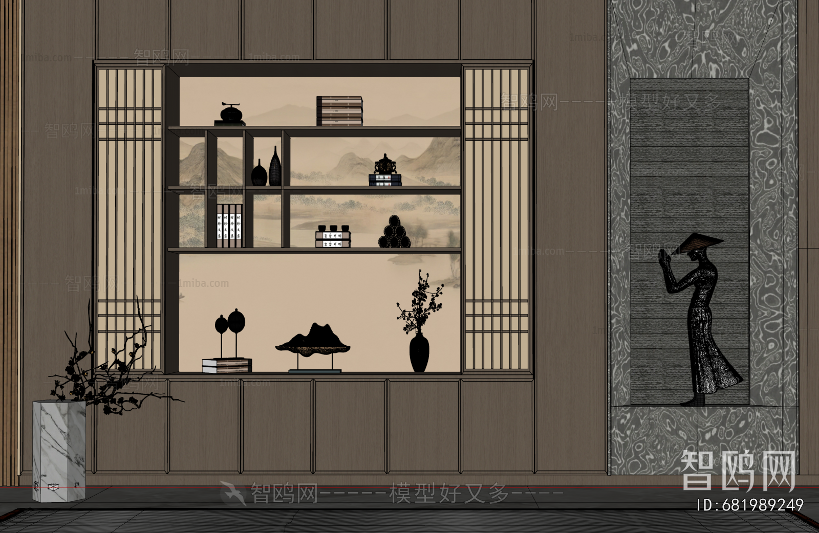 New Chinese Style Bookcase