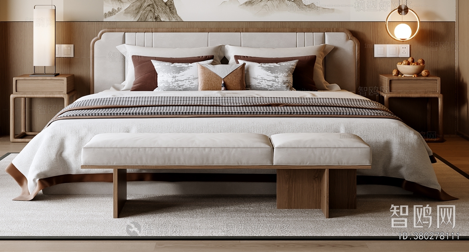 New Chinese Style Double Bed