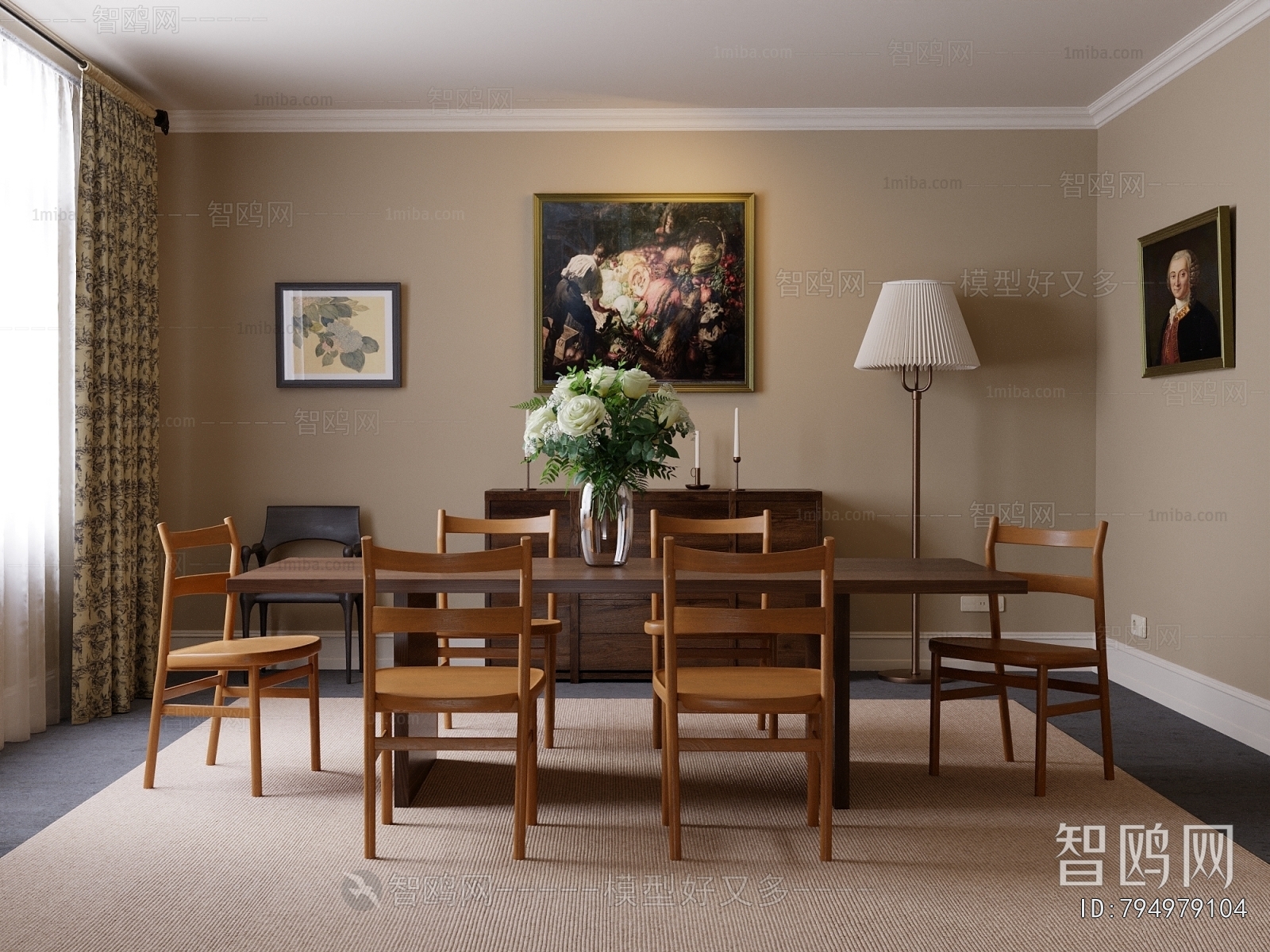 American Style Retro Style Dining Room